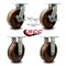 Service Caster 12 Inch Heavy Duty High Temp Phenolic Caster Swivel Lock and Brake 2 Rigid, 2PK SCC-KP92S1230-PHRHT-SLB-BSL-2-R-2 - alternate 5